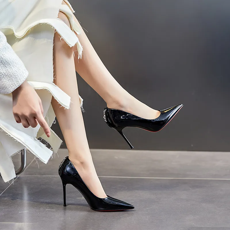 POOQ Slim Heel High Heels 9CM Women's-4