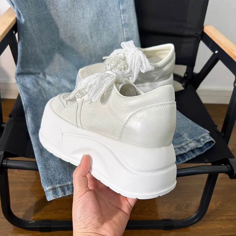POOQ Height Increasing Low Top Casual Shoes Women's-2