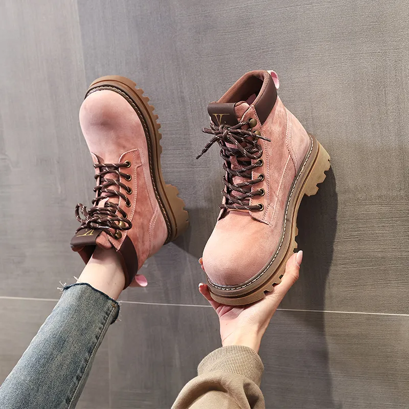 POOQ Martin Boots Women's Yellow/Brown/Pink-2