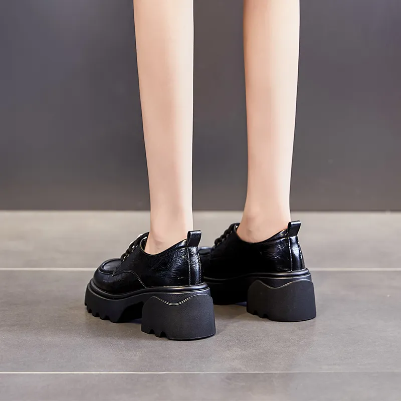 POOQ Chunky Heel High Heels Women's Black-4