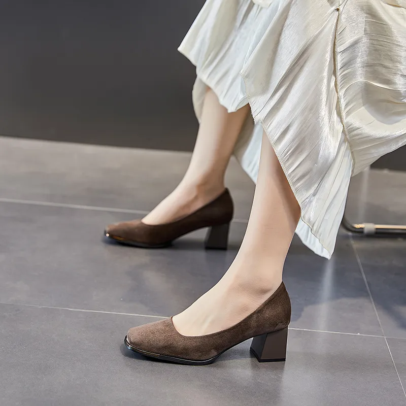 POOQ Chunky Heel High Heels 5CM Women's-8