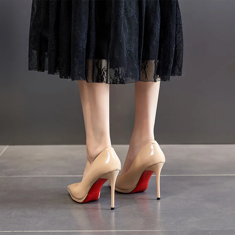 POOQ Slim Heel High Heels 10CM Women's-11