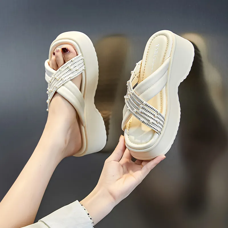 POOQ Rubber Sole Slip Resistant Slide Slippers Women's-1