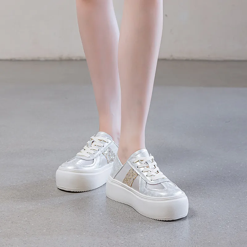 POOQ Height Increasing Low Top Skateboard Shoes Women's-3