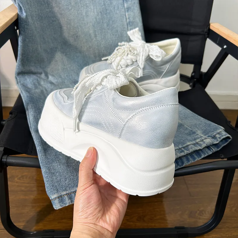 POOQ Height Increasing Low Top Casual Shoes Women's-9