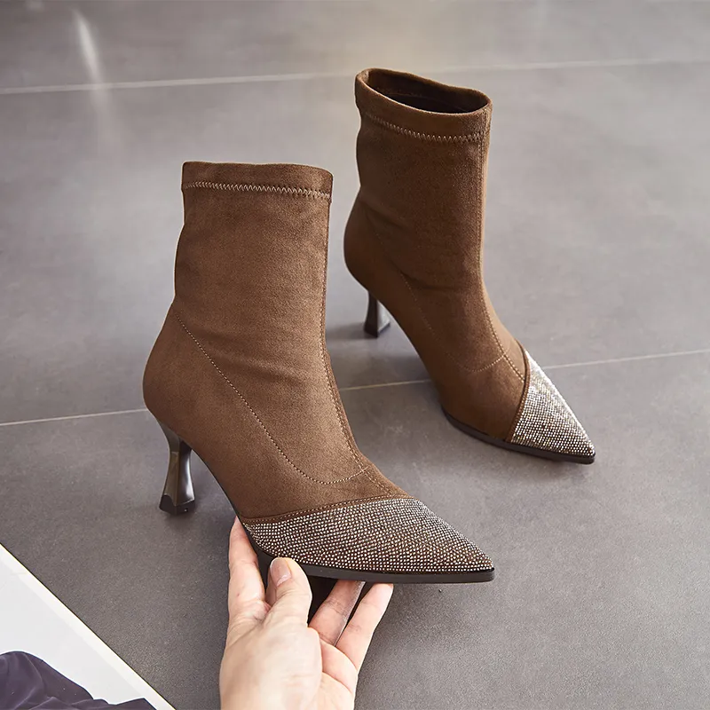 POOQ Ankle Boots Women's Black/Brown-9