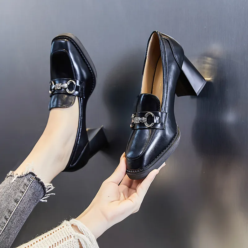 POOQ Chunky Heel High Heels 7.5CM Women's-2