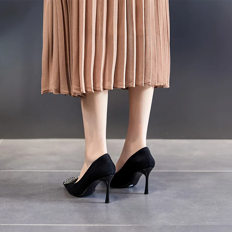 POOQ Slim Heel High Heels 8CM Women's-6