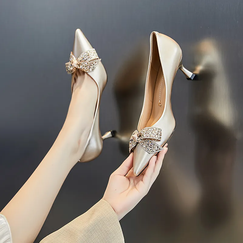 POOQ Flared Heel High Heels 5.5CM Women's-8