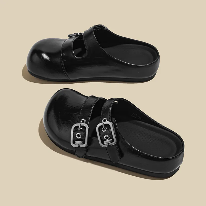 POOQ Rubber Sole Abrasion Resistant Closed Toe Slippers Women's-5