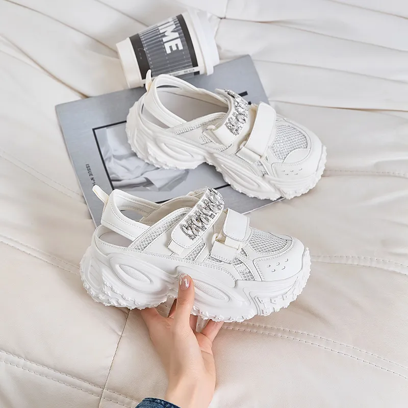 POOQ Slip Resistant, Abrasion Resistant, Breathable Low Top Chunky Sneakers Women's-5