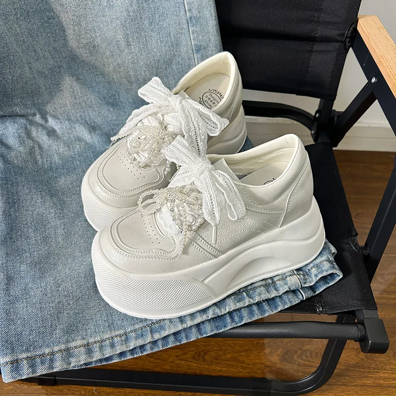 POOQ Height Increasing Low Top Casual Shoes Women's-4