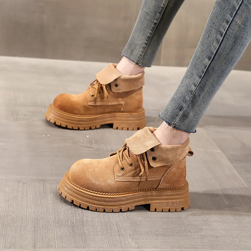 POOQ Short Martin Boot 5CM Women's-7