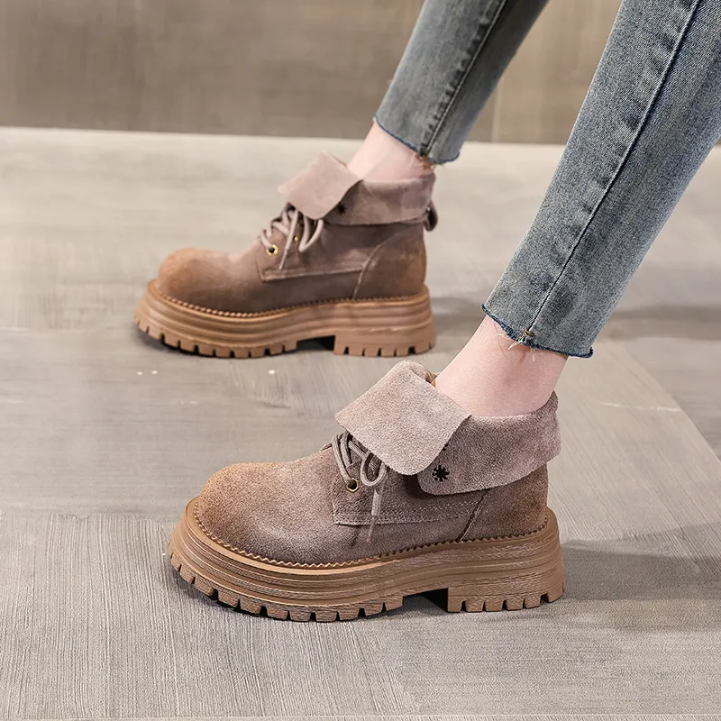 POOQ Short Martin Boot 5CM Women's-11