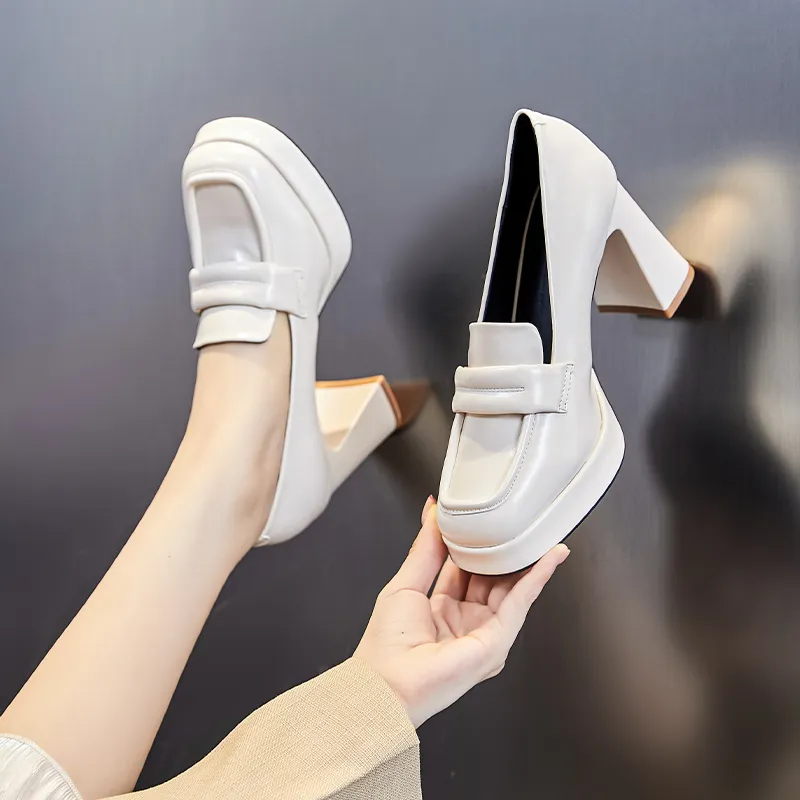 POOQ Chunky Heel High Heels Women's-2
