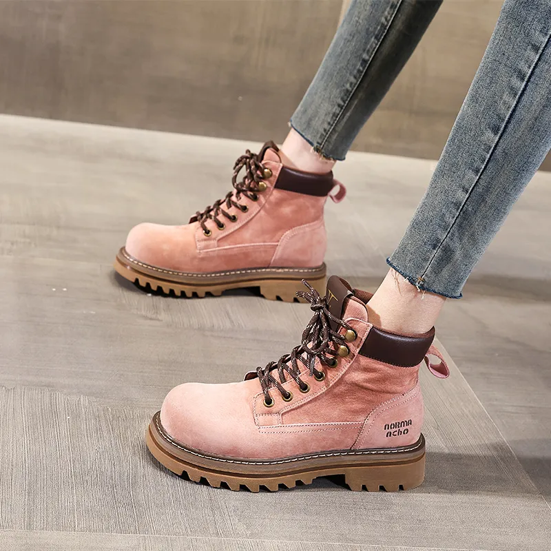 POOQ Martin Boots Women's Yellow/Brown/Pink-3