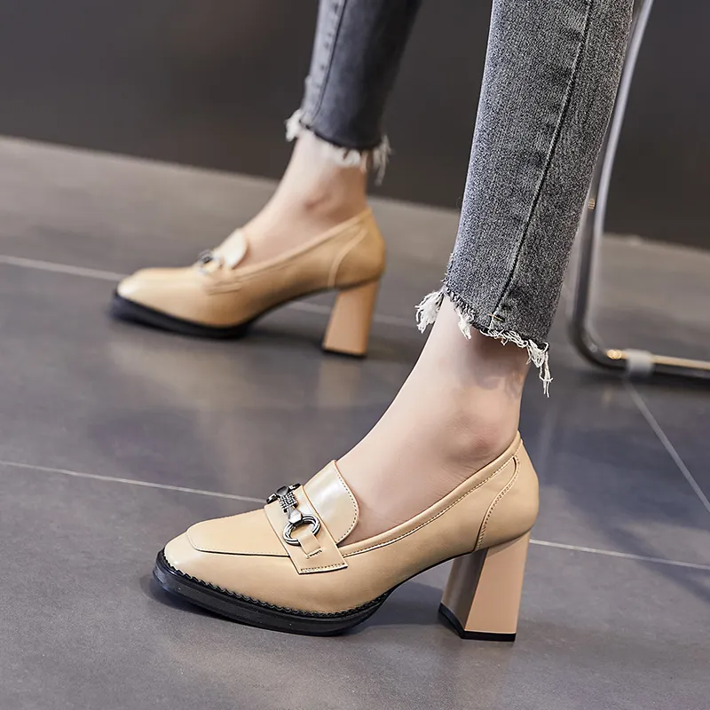 POOQ Chunky Heel High Heels 7.5CM Women's-13