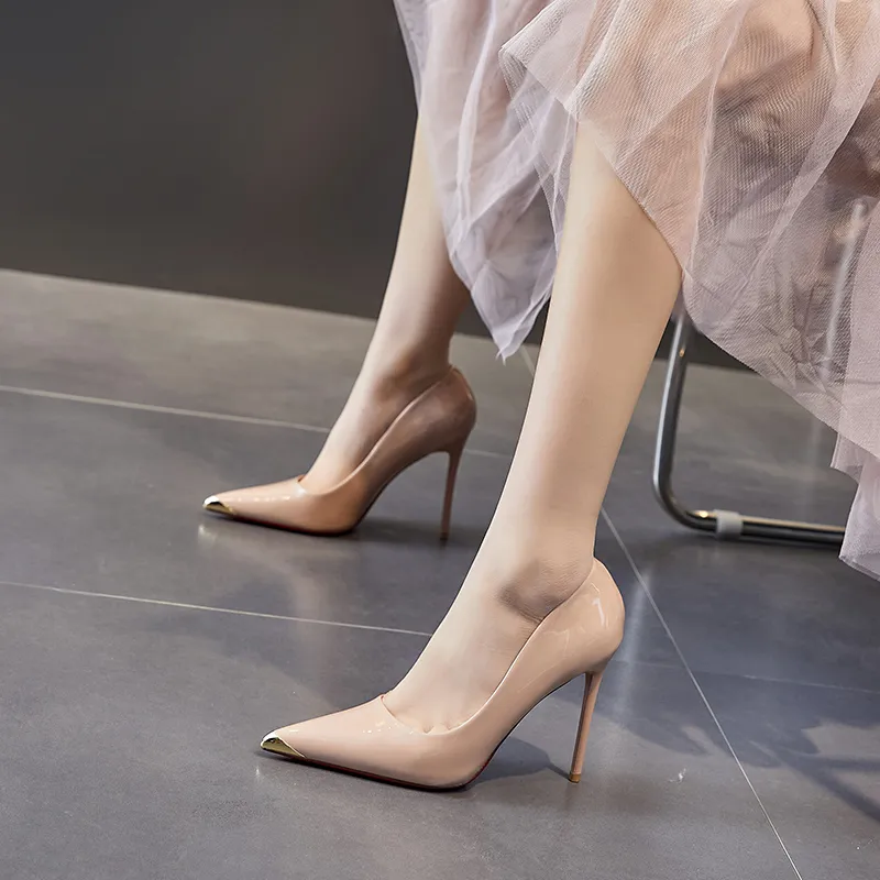 POOQ Slim Heel High Heels 10CM Women's-14