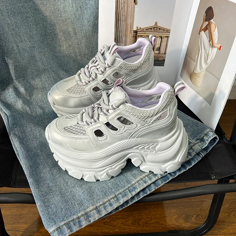 POOQ High Top Chunky Sneakers Women's-10