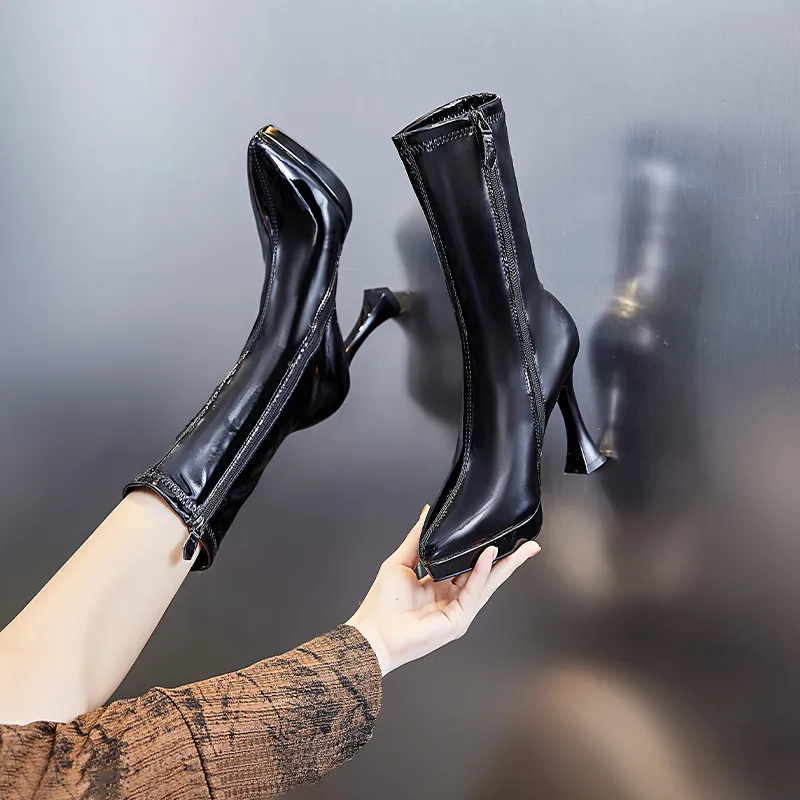 POOQ Ankle Boots Women's Black/Silver-2