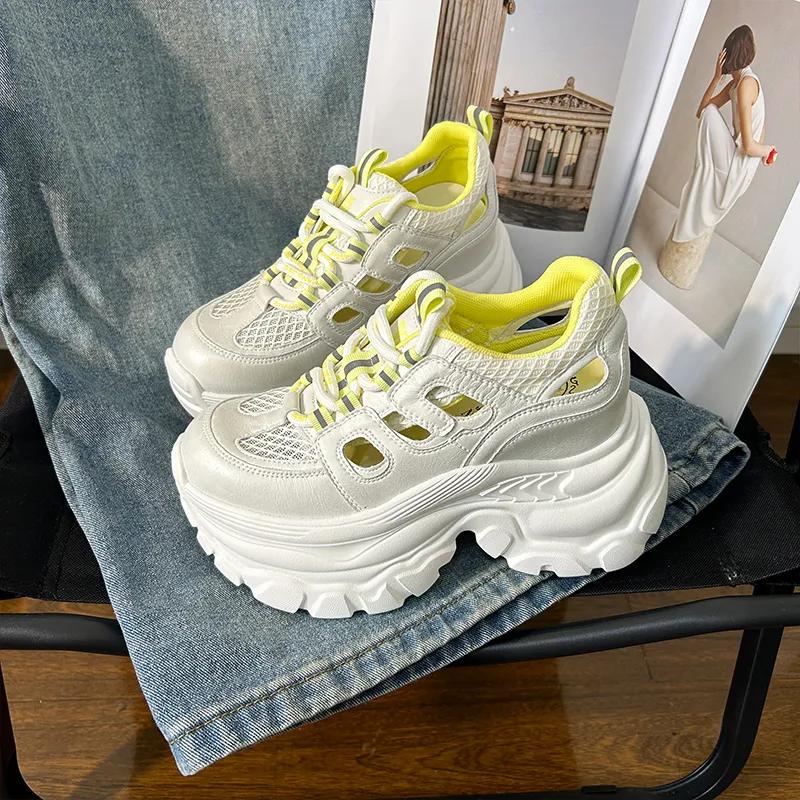 POOQ High Top Chunky Sneakers Women's-4