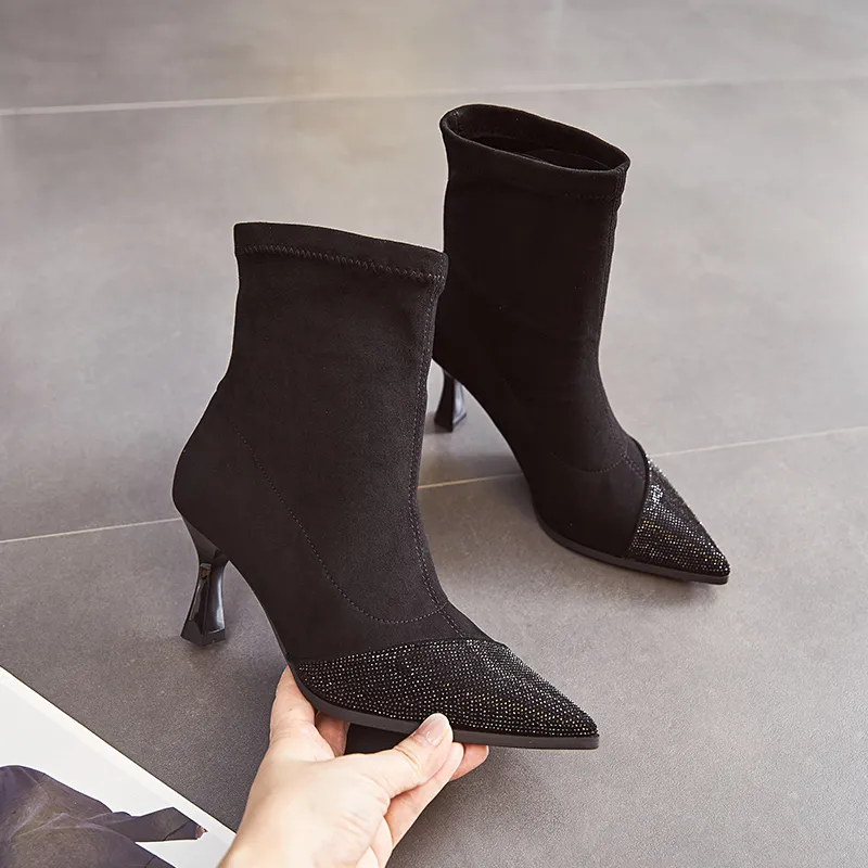 POOQ Ankle Boots Women's Black/Brown-4