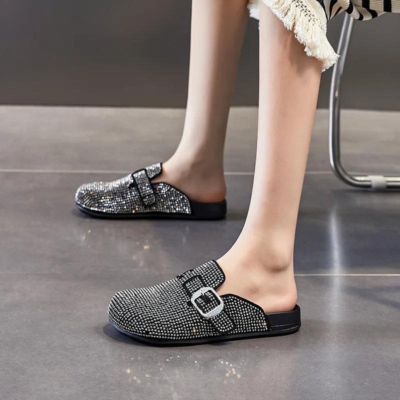POOQ Rubber Sole Abrasion Resistant Wrap toe Slippers Women's-2