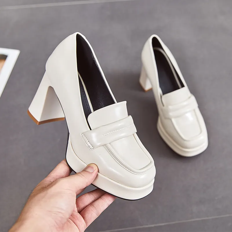 POOQ Chunky Heel High Heels Women's-4