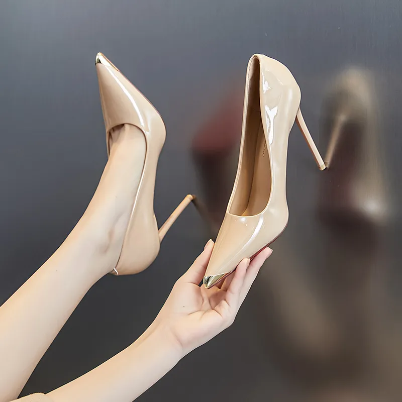 POOQ Slim Heel High Heels 10CM Women's-9