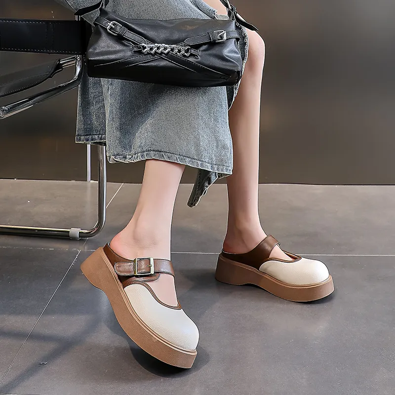 POOQ Rubber Sole Slip Resistant Wrap toe Slippers Women's-5