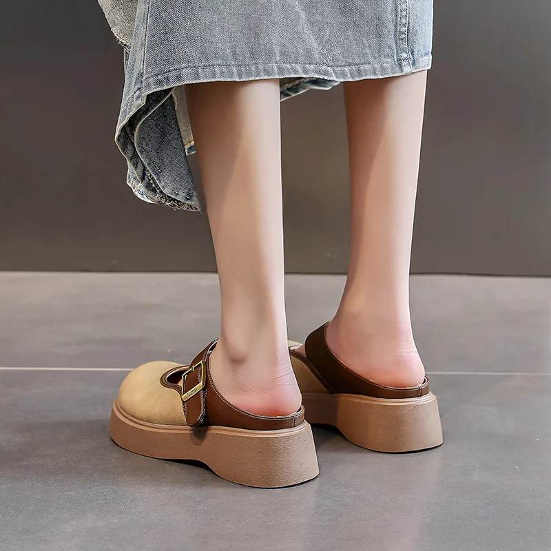POOQ Rubber Sole Slip Resistant Wrap toe Slippers Women's-11