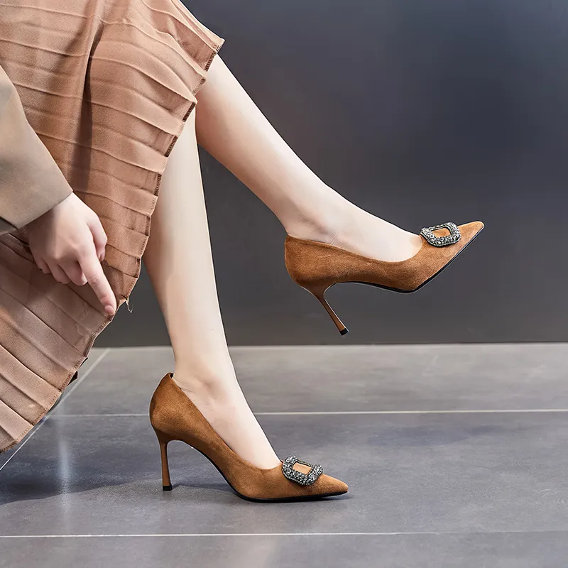 POOQ Slim Heel High Heels 8CM Women's-11