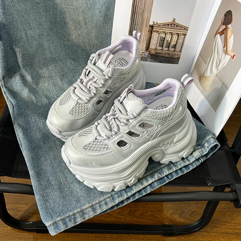 POOQ High Top Chunky Sneakers Women's-11