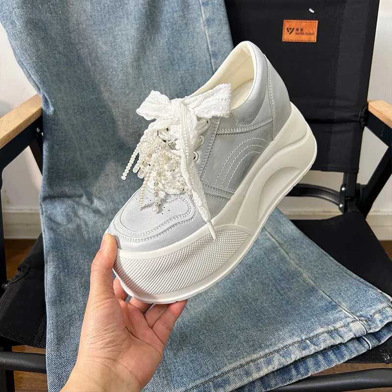 POOQ Height Increasing Low Top Casual Shoes Women's-8