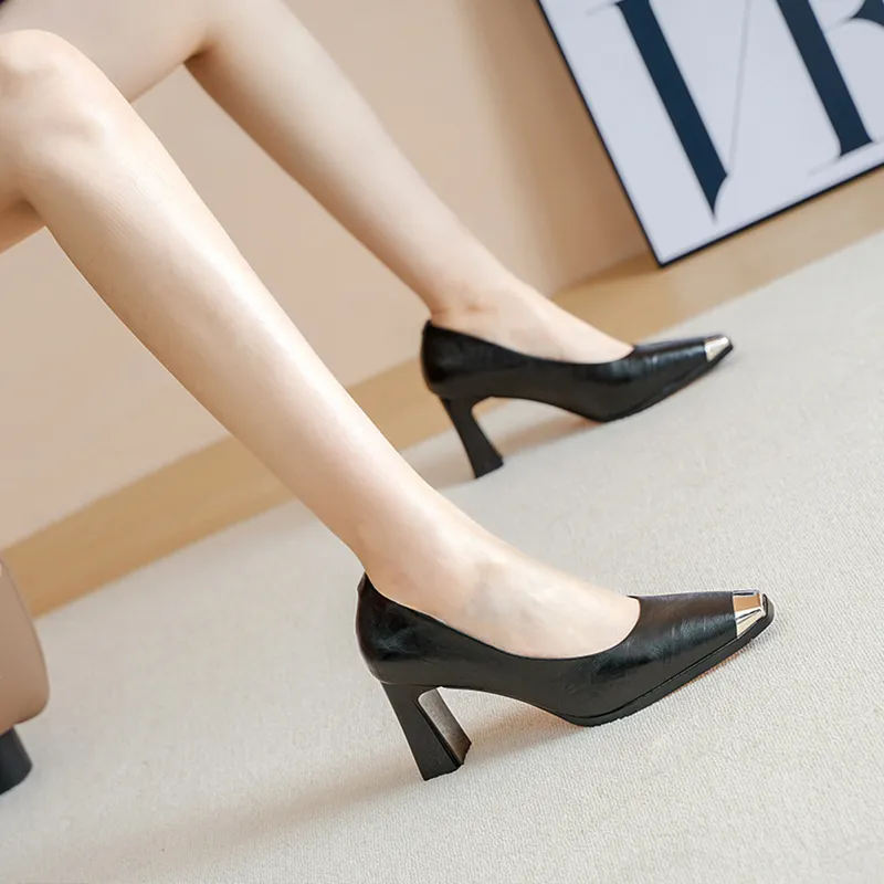 POOQ Chunky Heel High Heels 7.5CM Women's-3
