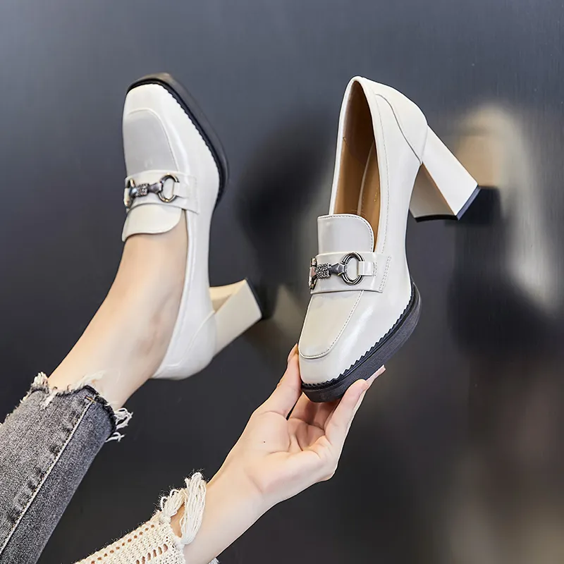 POOQ Chunky Heel High Heels 7.5CM Women's-7