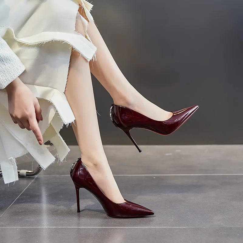 POOQ Slim Heel High Heels 9CM Women's-16