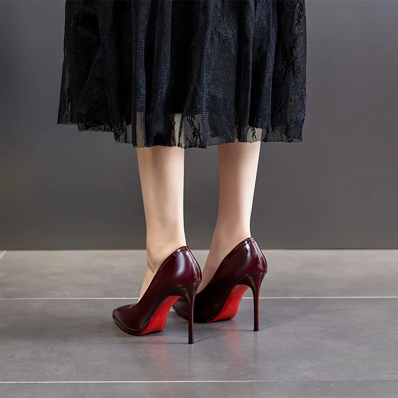 POOQ Slim Heel High Heels 10CM Women's-17