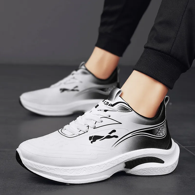 Slazenger Running Shoes Men Low Top White Black, Black, White Light Blue-11