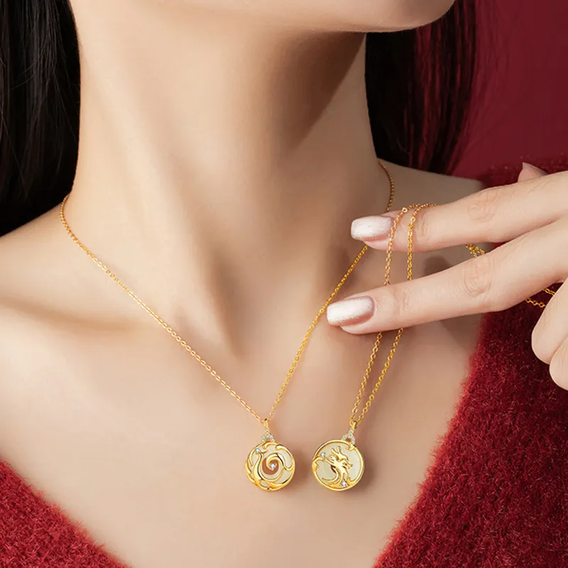 OQD Chalcedony Jade Necklaces Unisex-3