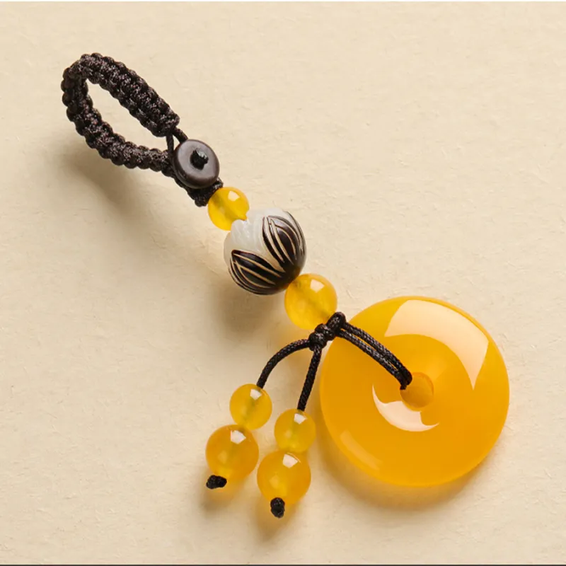 OQD White Jade Bodhi Keychains Unisex-4