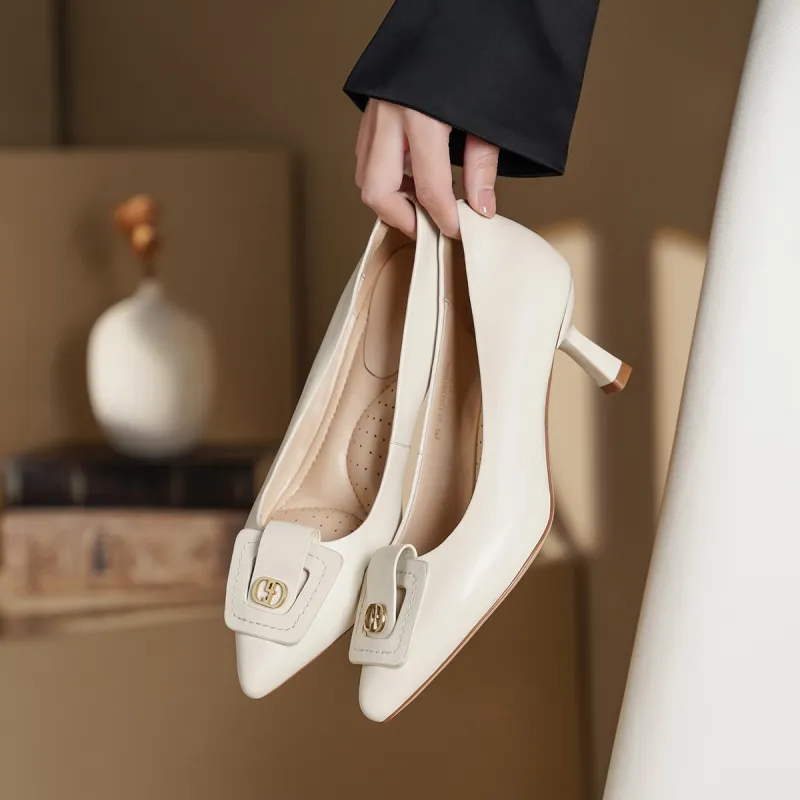 GOLDLION High Heels Women's Black/Beige-8