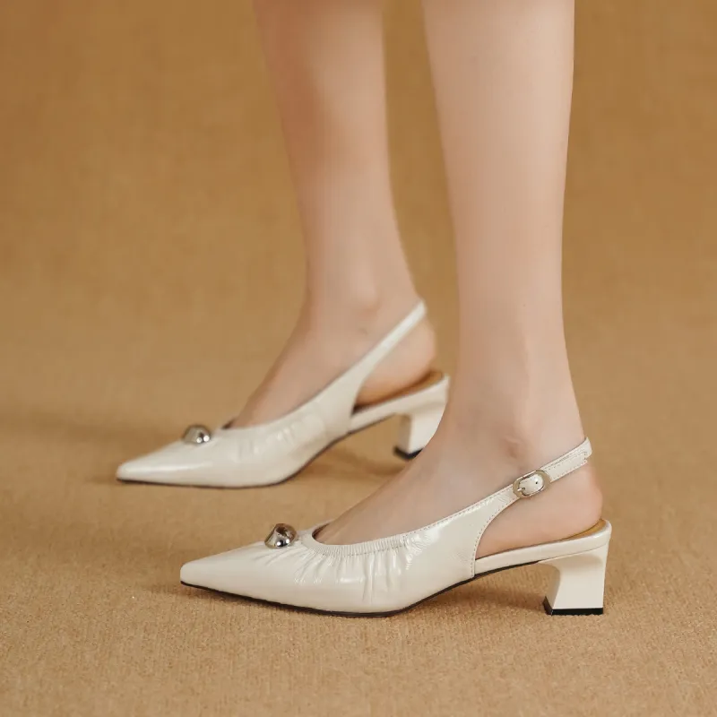 GOLDLION Chunky Heel High Heels 5.3cm Women's-8