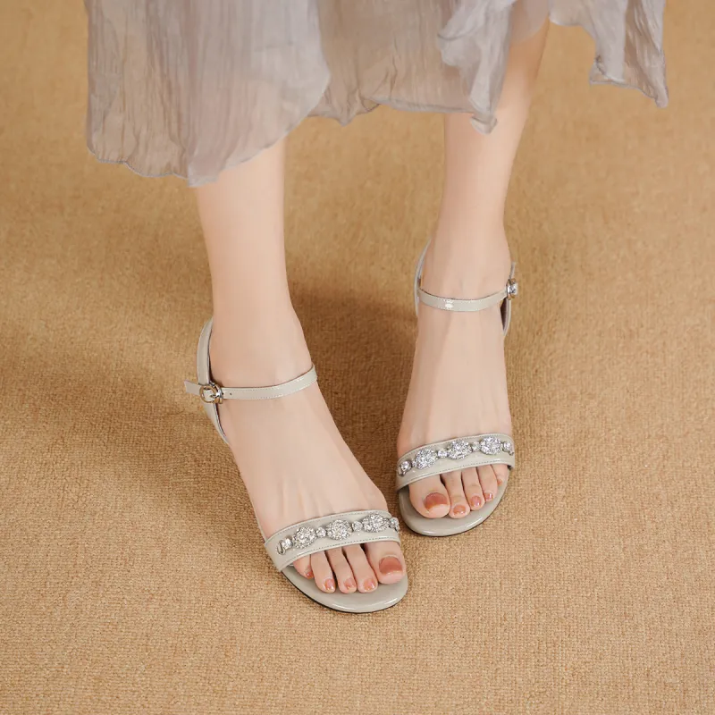 GOLDLION One Strap Sandals 7cm Women's-11