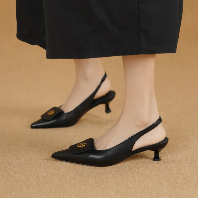 GOLDLION Slim Heel High Heels 5cm Women's-2
