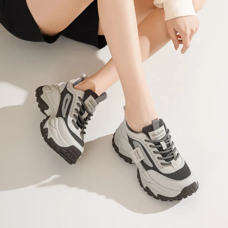 GOLDLION Cushioning And Breathable Low Top Chunky Sneakers Women's-12