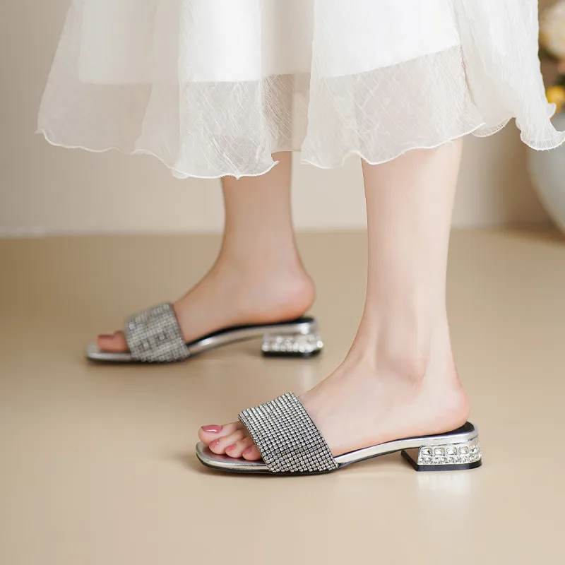 GOLDLION Slide Slippers Women's Silver-2