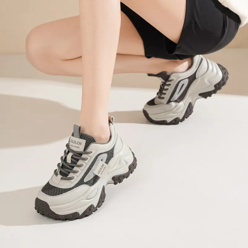 GOLDLION Cushioning And Breathable Low Top Chunky Sneakers Women's-13