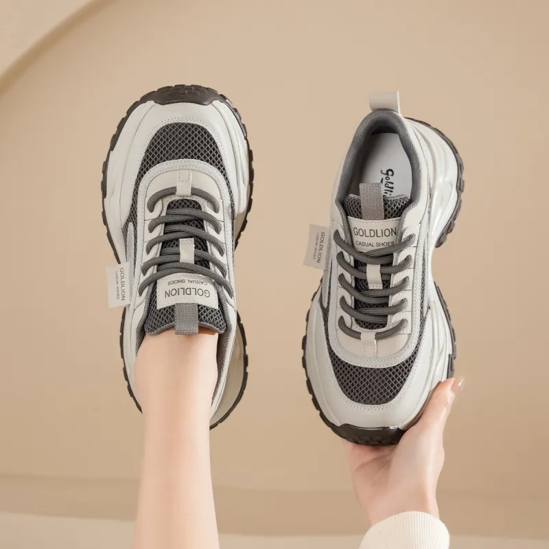 GOLDLION Cushioning And Breathable Low Top Chunky Sneakers Women's-10