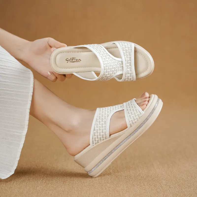 GOLDLION PU Polyurethane Cushioning Slide Slippers Women's-10